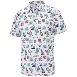Mens Golf Polo Shirts Short Sleeve Dry Fit Performance Moisture Wicking Casual Funny Golf Polo Shirts for Men