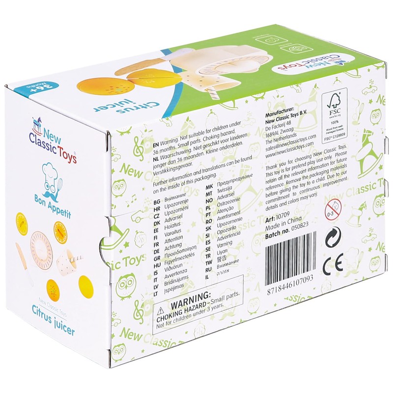 New Classic Toys 10709 Citrus juicer Set, Multi Color