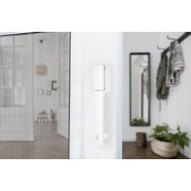 Wright Products Push Button Latch for Screen & Storm Doors - Replacement for Screen or Storm Door Handle, No Lock-Out Technology, Secure Screen and Storm Door Latch, Push Button (Modern, White)