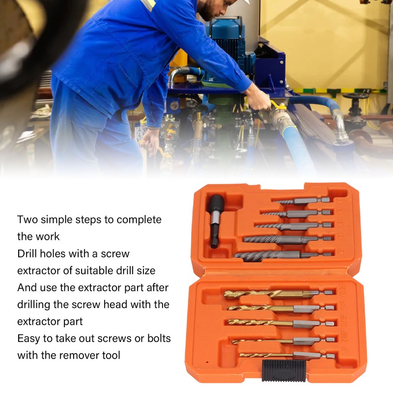 11Pcs Damaged Screw Extractor Kit HHS Professional Bolt Stud Removal