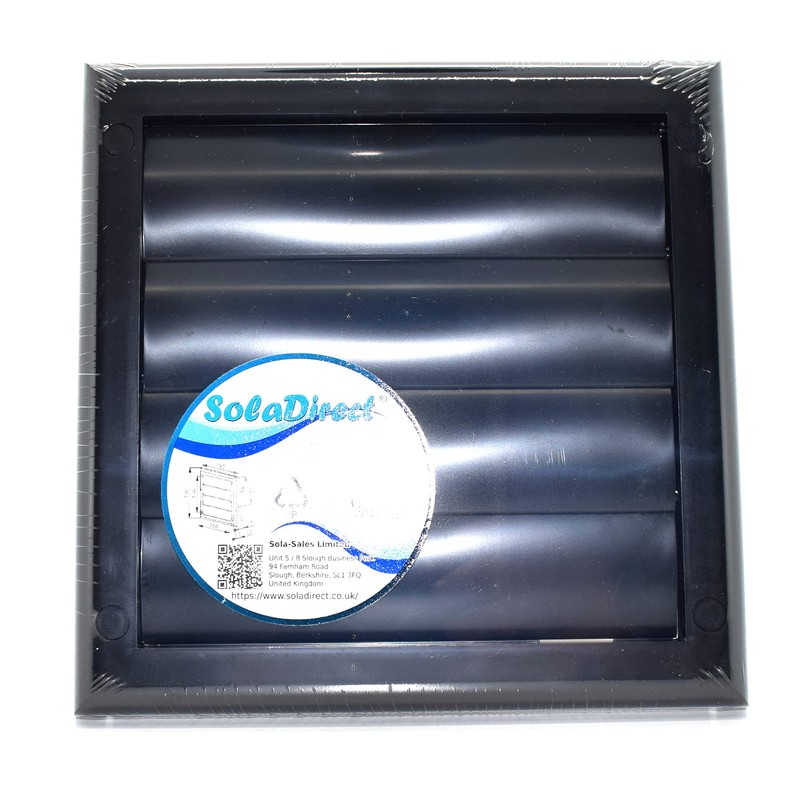 Black Gravity Grille 125 mm / 5 inch External Ducting