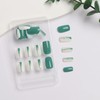 BFY Green Press on Nails Short Square Fake Nails, Spring
