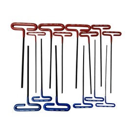 Eklind 50914 Cushion Grip Hex T-Key Set 14 Piece Set - INCH/MM, 9 inch arm