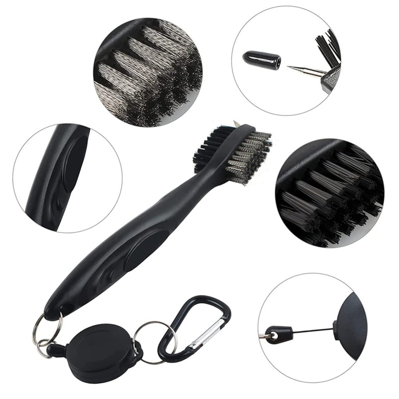 Totority 1 Set Golf Cleaning Tools Portable Club Brush Groove