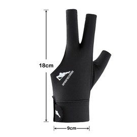 Snooker Gloves, Billiard Billiard Gloves, Billiard Pool Cue Glove, Non-Slip Pool Gloves, Adjustable Pool Gloves, Suitable for Pool Games, Snooker (Left Hand) (Black, Left Hand)