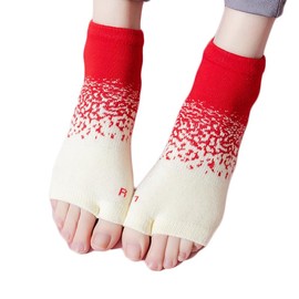 aoozleny Sports Split Toe Socks, Non-slip Grip Socks Open Toe Breathable Cotton Socks - Cotton Socks for Yoga, Pilates, Dance (Standard, Red)