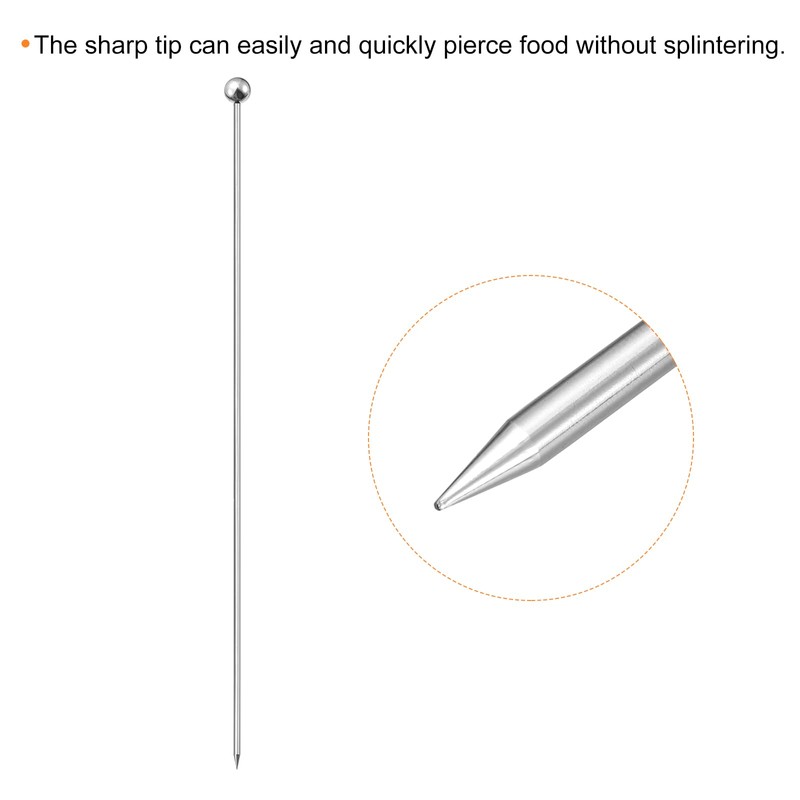 sourcing map Cocktail Toothpicks, 8Pcs 8.2 Inch Stainless Steel Extra