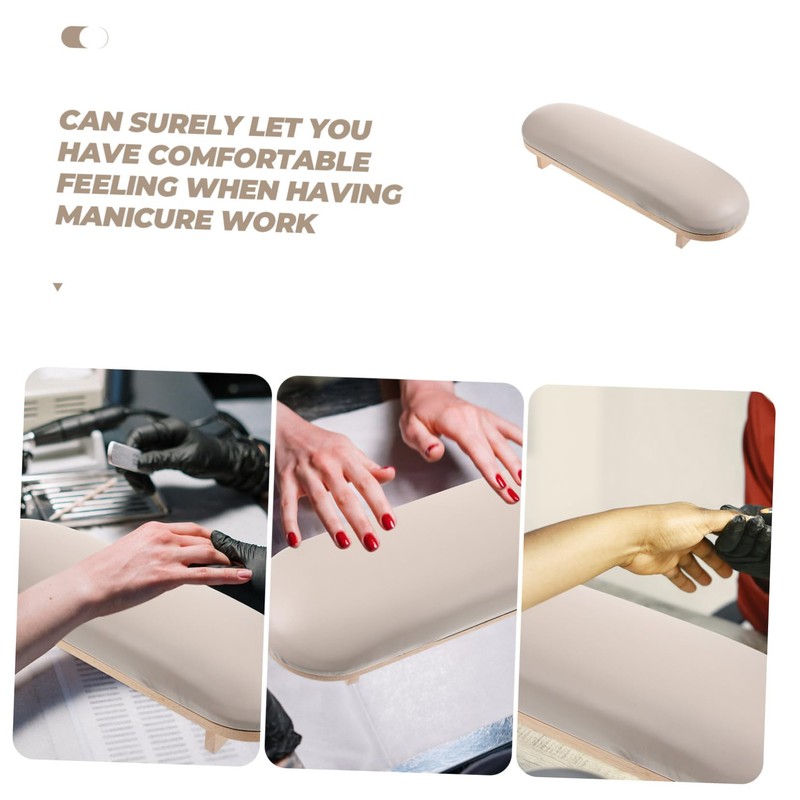 TOVINANNA Nail Arm Rest Pillow Wooden Hand Rest Stand for