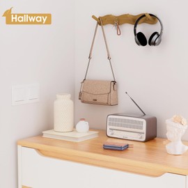 SupBambGO Coat Rack Wall-Mounted Coat Hooks, 2 Packs Entryway Hat Rack for Wall, Bamboo Coat Hanger Key Holder, Space Saving Organizer, 14 Inch