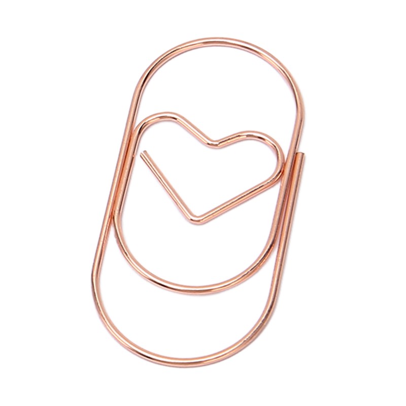 100pcs Rose Gold Star Paper Clips Slip Resistance Rust Prevention