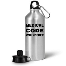 Medical Code Whisperer Water Bottle Tumbler Portable Drinkware - Medical Coder Gifts Health Claims Insurance Specialist Med Coding Healthcare Office Clinic Hospital Appreciation Idea Funny Cute Gag