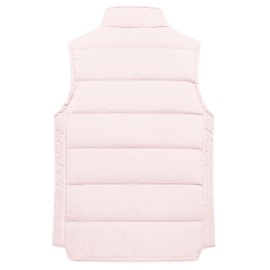 Chrisuno Puffy Vest Womens Vests Lightweight Fashion Quilted Women's Winter Sleeveless Warm Outerwear Puffer Padded Gilet Light Pink XL