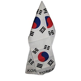 K's Novelties Wholesale Set of 2 South Korea Korean Country Lightweight Flag Printed Knitted Style Scarf 8"x60"