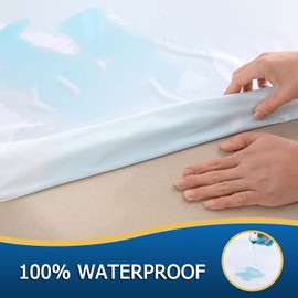 Zippered Mattress Encasement Full, Waterproof Zipper Mattress Protector, Breathable, Noiseless, Machine-Washable Zip Mattress Cover，Fitting 7" - 13" Deep Mattress