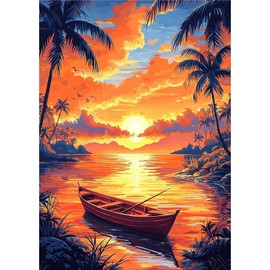 MOGTAA Diamond Painting Kits for Adults, Sunset Landscape 5D Diamond Art Kits for Adults Beginners, DIY Full Drill Diamond Dots Painting Craft Kits for Home Decor Gifts 12x16 inch