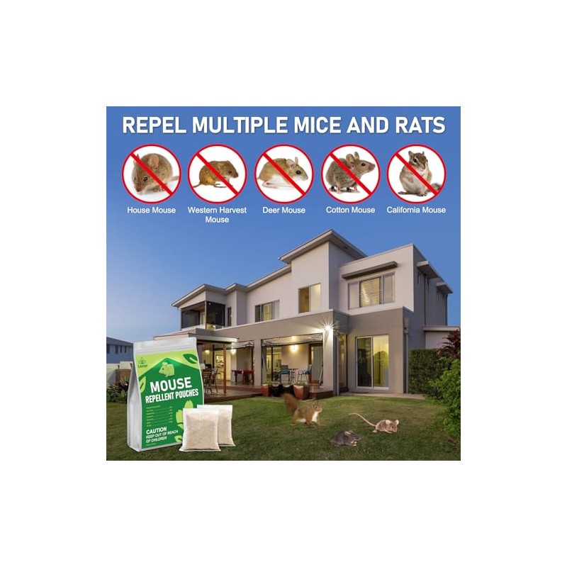 Mouse Repellent Pouches,30 Pack Peppermint Oil Rodent Repellent for Car