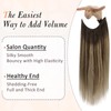 Full Shine Invisible Wire Hair Extensions Balayage Dark Brown Invisible
