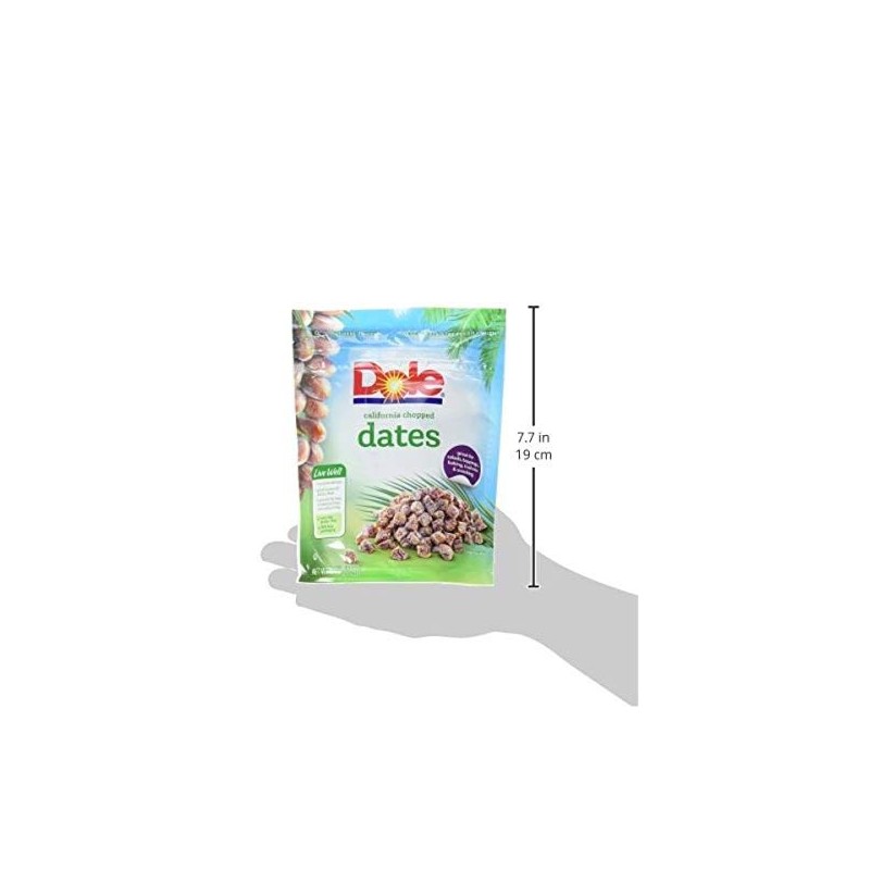 Dole California Dates 8 Ounce Fiber Rich Gluten Free Snack