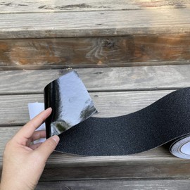 COSIMIXO 4" x 35Ft Heavy Duty Anti Slip Tape,Best 80grit Friction,Grip,Abrasive for Stairs Outdoor/Indoor Waterproof Grip Tape Safety Non Skid Tread Staircases Anti-Slip Traction Tape Black