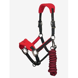 LeMieux Vogue Fleece Headcollar - Halter & Leadrope (Chilli - Pony)