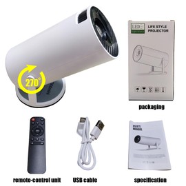 HY300 mini projector, portable projector, outdoor party projector, smart projector with WIFI and Bluetooth connectivity, home theater projector for mobile phones/TV sticks/laptops