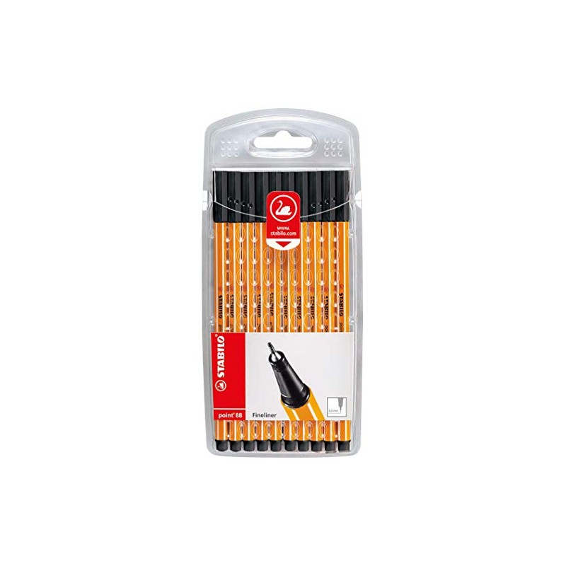 STABILO Point 88 Fineliner Pens Pack of 4 Black