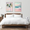 2Pcs Pink Beach Canvas Wall Art, Peach Palm Tree Canvas