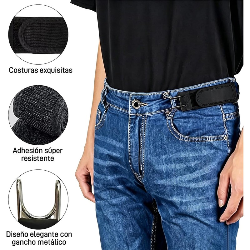 Cinturón sin hebilla unisex – Pack 2 piezas Marrón de