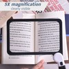 Magnifying Glass with Light, Page 5X Folding Handheld Rectangular Magnifier