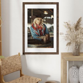 Fun Memories 24 x36 Poster Frames, 24x36 Solid Wood Picture Frame, Photo Frame 20x30 with Mat or 24 x 36 Without Mat, 24x36 Large Picture Frame with Tempered Glass for Wall Mount, Walnut, 1 Pack