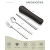 PHILIPALA 3PCS Travel Camping Flatware Set, 18/8 Reusable Stainless Steel