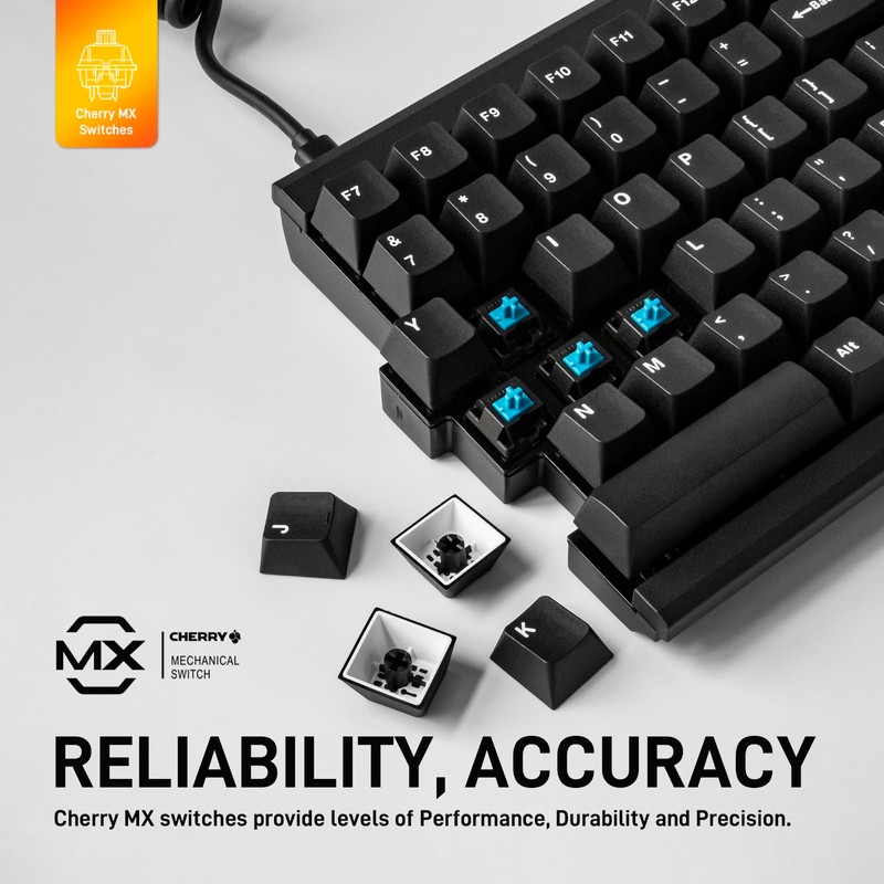 BAROCCOMiSTEL MD770 Classic Black/WF, TKL Ergonomic Mechanical Keyboard, Cherry MX,