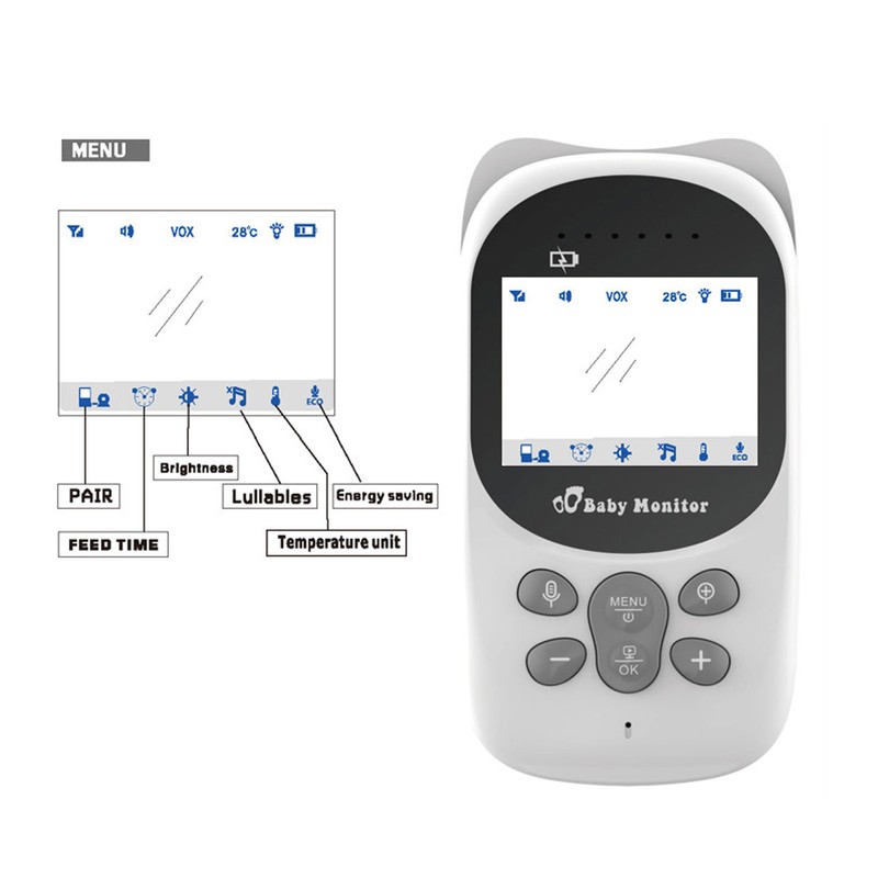 2.4in LCD Baby Monitor Wireless Dual Way Intercom Monitoring Camera