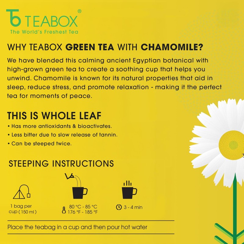 Teabox Premium Darjeeling Green Tea With Chamomile Flowers | 100%