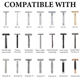 Linkidea Quick Drying Safety Razor Stand, Bathroom Organizer Compatible with Vikings Blade Chieftain, Merkur 34C / 38C & More, Shaving Accessories (Gold)