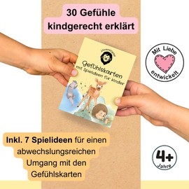 Löwenstöpsel Sentiment Cards for Children with 7 Game Ideas in High-Quality Box to Deal With Feelings Easier