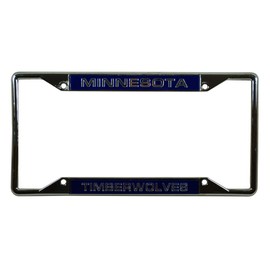 Rico Minnesota Timberwolves Basketball EZ View Chrome Metal Laser Cut License Plate Frame