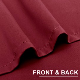 XWZO Blackout Curtains Shades Window Curtain Panels with Tiebacks- Noise Reduction and Light Blocking Grommet Curtains for Bedroom,Living Room,Office,Study Room Burgundy W46xL72