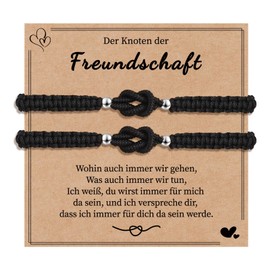 VU100 Best Friend Bracelet, Friendship Bracelets, Gift for Boyfriend, Sisters, Lucky Bracelet, Birthday Gift for Sisters, Best Friends, Men, Women, Pack of 2/3, Nylon, No gemstone