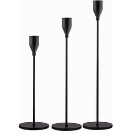 Candlestick Holders 3 Sets,Metal Taper Tall Candle Holders,Dark Moody Christmas Decor, Vintage Room Decoration,Candle Holders for Candlesticks Suitable for Parties, Weddings, Christmas