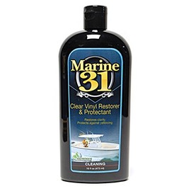Marine 31 Clear Vinyl Restorer & Protectant | Restores & Protects Vinyl | Safe for Boats, Furniture, & More | M31-460 | 16 Oz Bottle