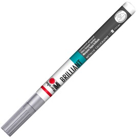 Marabu Brilliant Painter Calligraphy Pen (1-2.5mm Tip) - 082 Silver