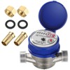 Hemobllo Water Meter Water Flow Meter Cold Water Meter for