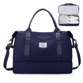 Travel Bag Women's Hand Luggage Bag Sports Bag Weekender Bag Swimming Bag Waterproof Travel Bag Duffle Bag Fitness Bag Training Bag Hospital Bag with Shoe Compartment, A7-Dark Blue, travel bag