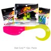 Fin Commander Slab Curly 12-Piece Curly Tail Jig Pack, Pink/Chartreuse