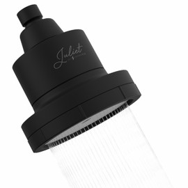 THE JULIET FILTERED SHOWER HEAD - Luxury High Pressure Shower Head with Filters - Removes Impurities for Healthier Hair and Skin - Reduces Hair Breakage, Skin Dryness & Irritation (Matte Black)