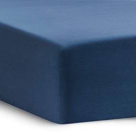 Bedsure Small Double Fitted Sheet - Bed Sheets Extra Deep Pocket 16 inch (40 cm) made of Soft Brushed Polyester Microfiber Material for 3/4 Bed, Navy, 122x190cm