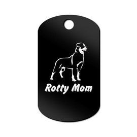 Mister Petlife Rottweiler Mom Engraved Keychain/GI Tag rotty rott Rottie Black