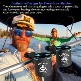 Seaperk Marine Boat Rail Cup Holder, No Drilling Install On Bimini Top Conver Rail Or Pole, Grip Rail, Grab Bar, Boat Gifts for Boat Lover, Cup Holder for PWC, Jet Ski, Seadoo, Pack of 2
