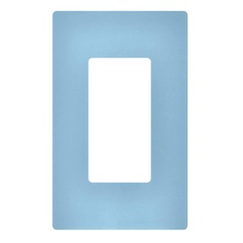Light Blue Light Switch Cover Receptacle Outlet Wall Plate 1 Gang Screwless Decorator Wallplates Cover Home Decor H4.6xL2.9 inch